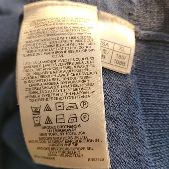 Brooks Brothers XL Italian Merino Wool Sweater VNeck Pullover Old Money Quietlux - Picture 7 of 7